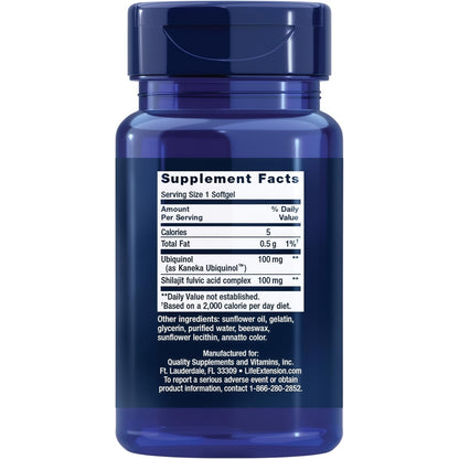 Life Extension Super Ubiquinol CoQ10 with Enhanced Mitochondrial Support, Potent Heart Health & Cellular Energy Production Support, Ultra-absorbable, Gluten-Free, Non-GMO, 100 mg, 60 softgels